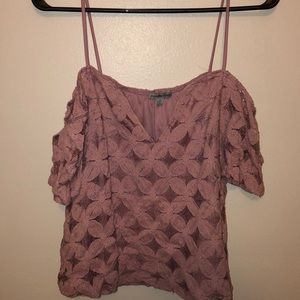 Lace Off-the-shoulder Top with Spaghetti Straps